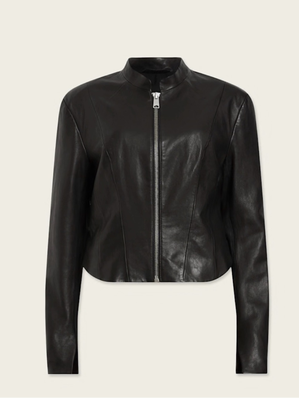 Allsaints SADLER SLIM FIT LEATHER JACKET - Picture 3 of 7